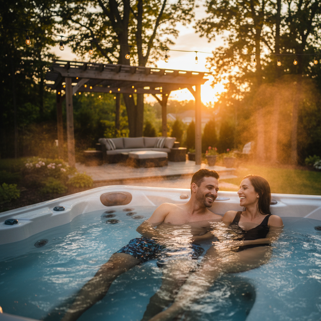 Relaxing in a professionally maintained spa Kingston Ontario